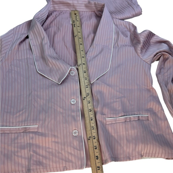 NAP The Lazy Cat Pajama Set Loungewear Vivid Pink SZ S Crop Top Wide Leg Silky - Picture 14 of 16